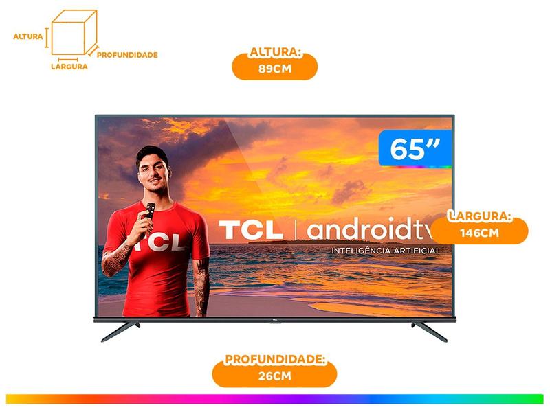 Smart TV 4K LED 65” TCL 65P8M Android Wi-Fi - Bluetooth HDR